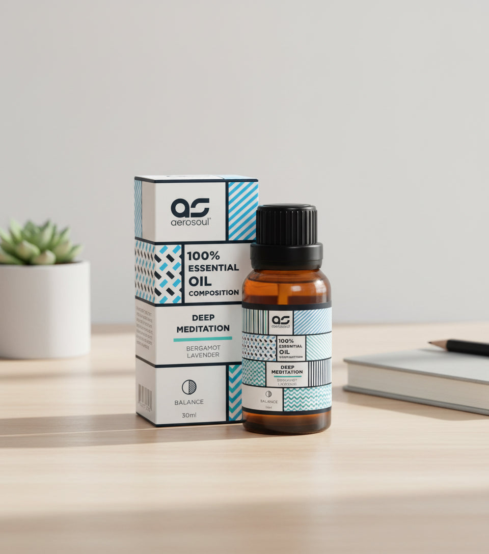 Aerosoul® Aceites Esenciales Para Humidificador, Mezcla Aceites Esenciales Bergamota, Lavanda, Vainilla, Manzanilla, Aceites Para Aromaterapia, 100% Aceites Esenciales Naturales, 30Ml