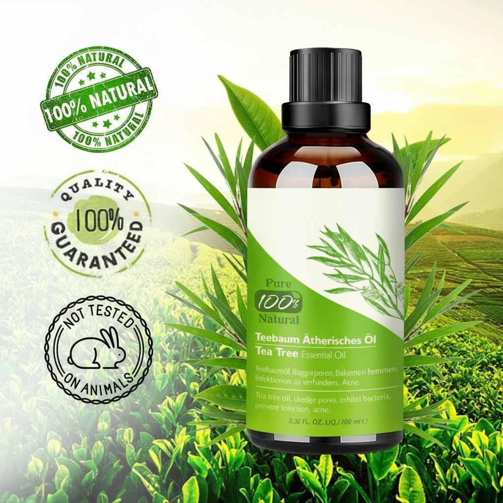 Aceite De Árbol De Té 100% Natural,100 ML Aceite Esenciale-Aceite De Acné,Tea Tree Oil Puro, Perfumado,Tratamiento Antiacné Contra La Piel Y Cara Con Imperfecciones,Antipinillas